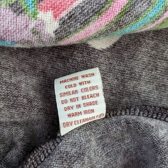 Boho Dress Embroidered Front Heather Brown Knit Floral Dress Size Small @B5 - Picture 8 of 11